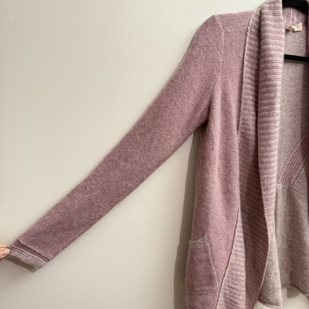 Anthropologie Moth Womens Small 100% Cashmere Pink Sweater Open Cardigan - Picture 3 of 6